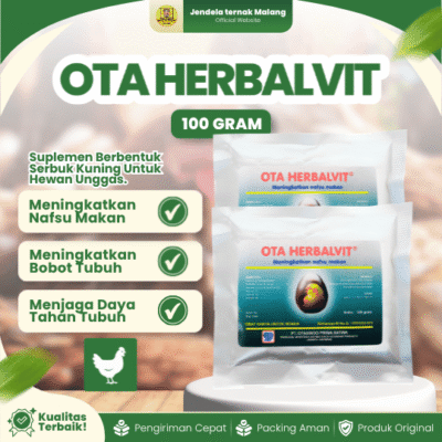 OTA HERBALVIT 100 GRAM – Vitamin untuk Selera Makan Ternak Ayam Unggas Sapi Kambing Puyuh