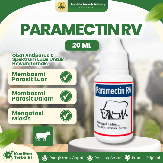 PARAMECTIN RV 20 ML - Untuk masalah Gudik Myasis Luka Luar Sapi Hewan Ternak