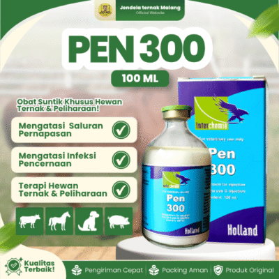 PEN 300 100 ML BY INTERCHEMIE HOLLAND – Untuk Hewan Ternak & Peliharaan.