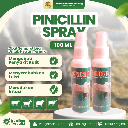 PINICILLIN SPRAY 100 ML - Mengatasi Luka, Gatal & Koreng Pada Hewan Ternak.