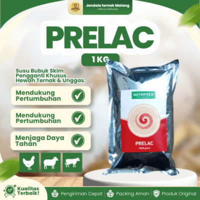PRELAC 1KG – Susu Bernutrisi Untuk Masa Pertumbuhan Hewan Ternak Lainnya.