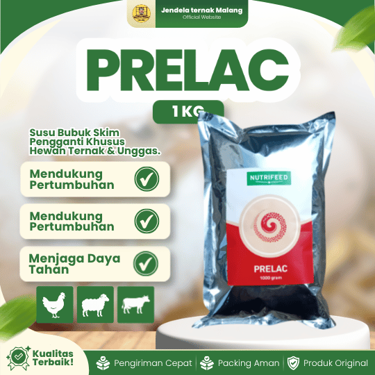 PRELAC 1KG - Susu Bernutrisi Untuk Masa Pertumbuhan Hewan Ternak Lainnya.