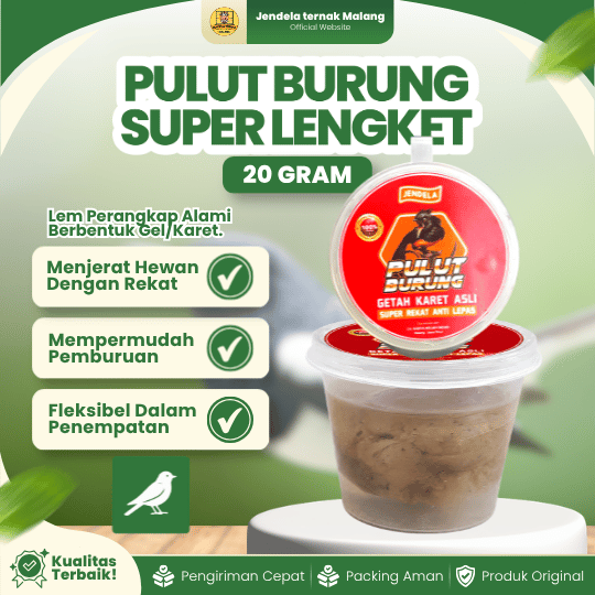 PULUT BURUNG SUPER LENGKET 20 GRAM - Lem Jebakan Getah Karet Asli Berkualitas.