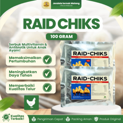 RAID CHIKS 100 GRAM RAID-ALL – Multivitamin Serbuk Untuk Anak Ayam