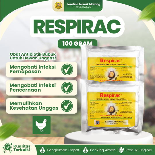 RESPIRAC 100 GRAM OTASINDO - Untuk CRD Snot Ngorok Flu Pilek Korisa Pada Ayam Unggas