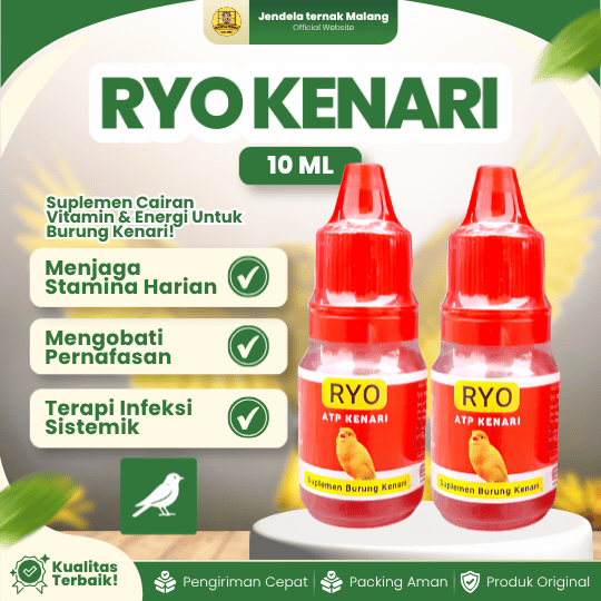 RYO KENARI 10 ML - Suplemen Vitamin Burung Kenari Energi Lebih Maksimal.