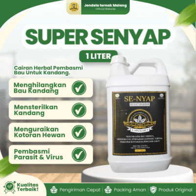 SUPER SENYAP 1 LITER – Desinfektan Herbal Organik Penghilang Bau Kandang Dll Untuk Hewan.