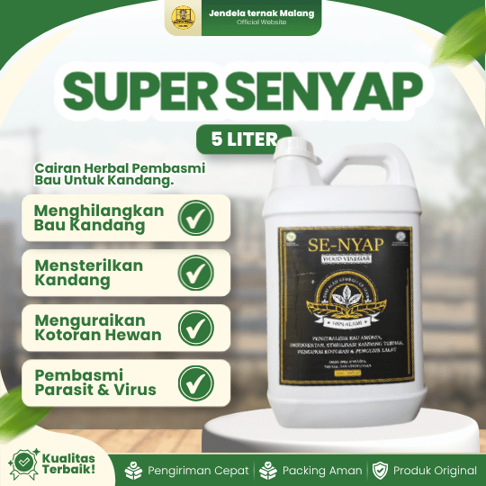 SUPER SENYAP 5 LITER - Penghilang Bau Kandang Herbal Organik