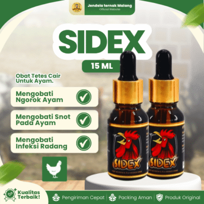 SIDEX 15 ML – Untuk Ayam Ngorok, CRD, Snot, Pilek, Flu & Segala Gangguan Pernapasan.