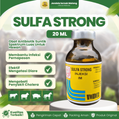 SULFA STRONG INJ 20 ML WONDER – Untuk Diare & Saluran Pernafasan Pada Hewan Ternak.