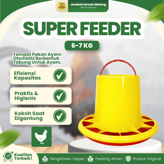 SUPER FEEDER 6-7 KG ORIGINAL PREMIUM SLIDER - Untuk Tempat Pakan Makan Ayam