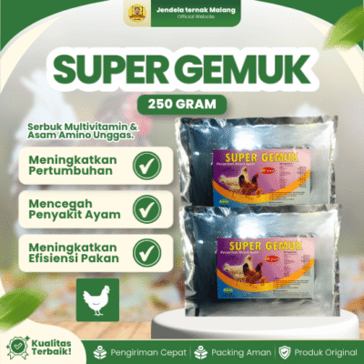SUPER GEMUK 250 GRAM RAID-ALL – Suplemen Untuk Penambah Bobot Ayam