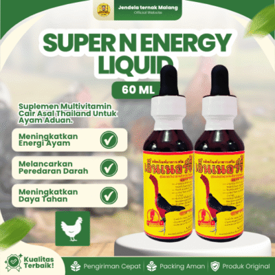 SUPER N ENERGY LIQUID 60 ML – Vitamin Untuk Memerahkan & Menambah Energi Pada Ayam.