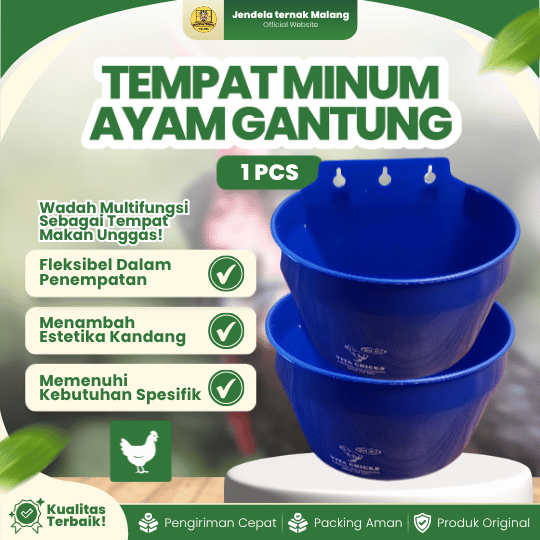TEMPAT MINUM AYAM GANTUNG BY MEDION - Tempat Minum Cepuk Biru Tahan Pecah.