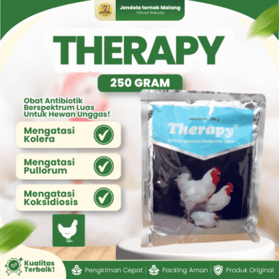 THERAPY 250 GRAM BY MEDION – Mengatasi CRD, Coryza, Snot, & Flu Pada Hewan Unggas.