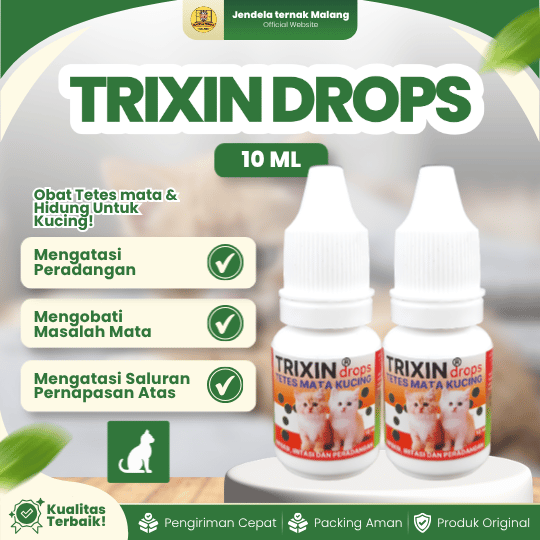 TRIXIN DROPS 10 ML - Tetes Mata Mengatasi Infeksi Pada Hidung & Sinus Kucing Cat Kitten