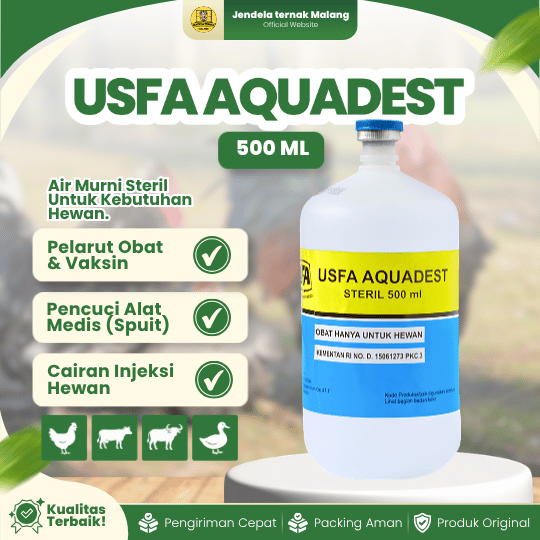 USFA AQUADEST 500  ML - Bisa Untuk Pelarut Vaksin & Pencuci Spuit.