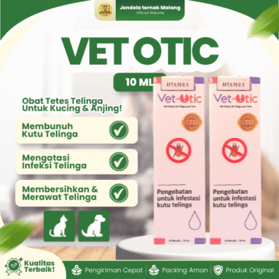 VET OTIC 10 ML – Ear Mites Untuk Tetes Telinga Kutu, Kotoran & Luka Pada Kucing, Anjing & Kelinci.
