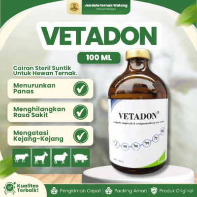 VETADON 100 ML BY KALBE – Pereda Sakit, Demam & Kejang Pada Hewan Ternak Kesayangan.