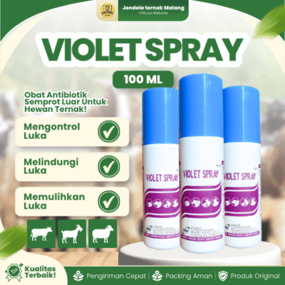 VIOLET SPRAY 100 ML – untuk Masalah Luka Hewan Ternak Sapi Kambing Domba