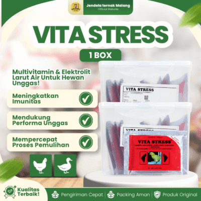 VITA STRESS 100 GRAM 1 DUS ISI 10 SACHET MEDION – Vitamin Anti Stress & Menjaga Daya Tahan Untuk Unggas