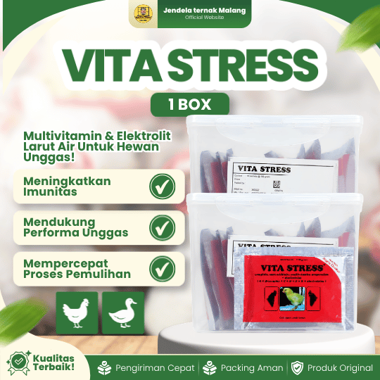 VITA STRESS 100 GRAM 1 DUS ISI 10 SACHET MEDION - Vitamin Anti Stress & Menjaga Daya Tahan Untuk Unggas