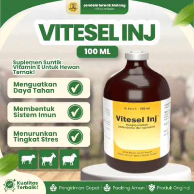 VITESEL INJ 100 ML – Vitamin E Selenium untuk Kekebalan Daya Tahan Ternak