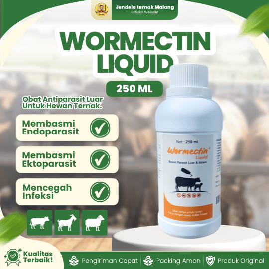 WORMECTIN LIQUID 250 ML - Antipa.ra.sit Spektrum Luas & Cacingan Pada Hewan Ternak.